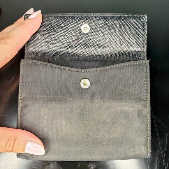 Prada Compact Bifold Wallet - Black Nylon w/ Triangle Prada Logo - Picture 14 of 16
